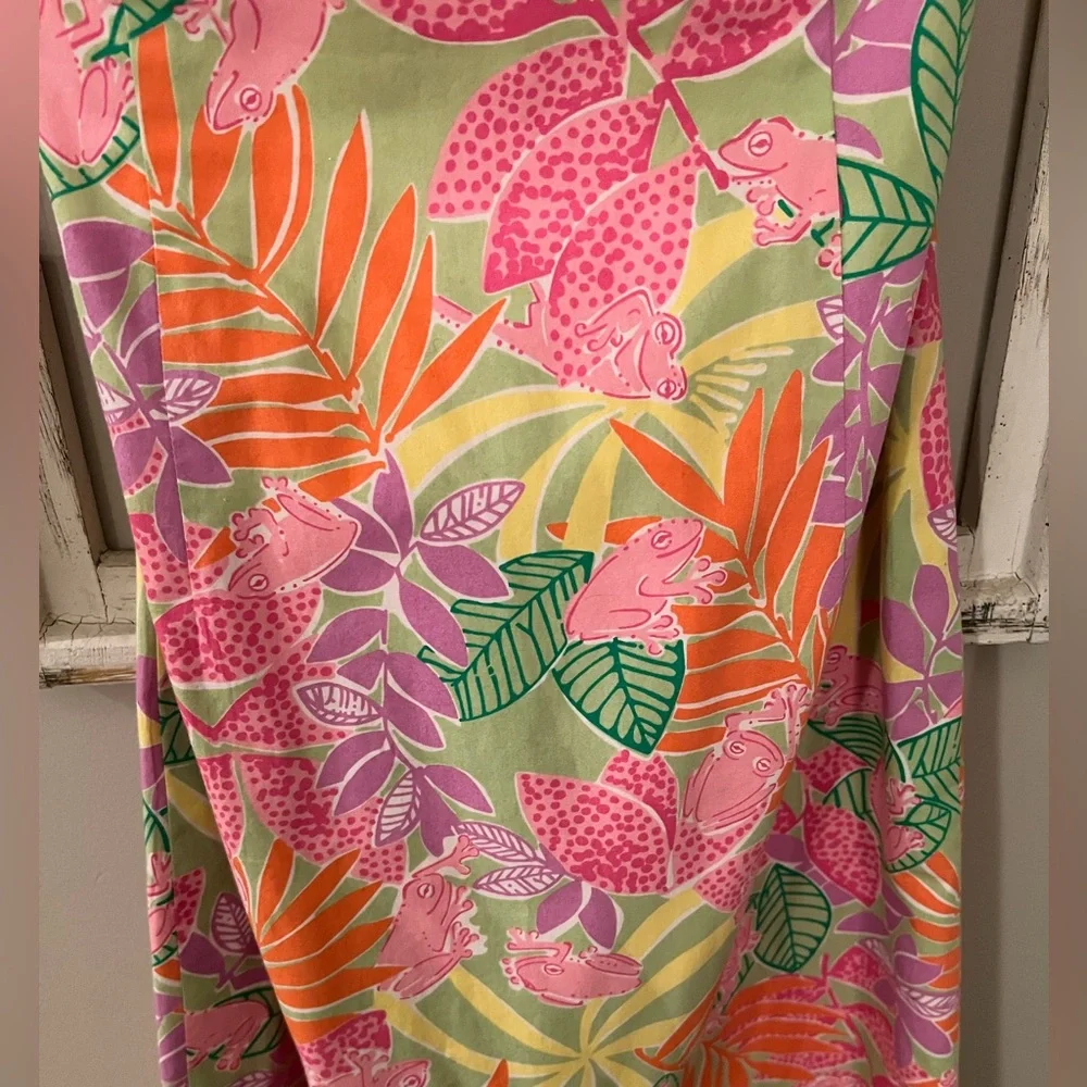 Lilly Pulitzer Dress Easter Size 2 Sabrina Printed Strapless Frog Floral - Picture 3 of 7
